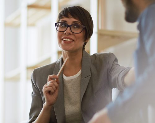 Positive female at work