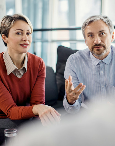 A couple meeting to discuss their inheritance tax