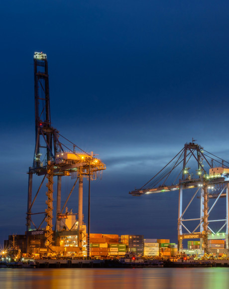 Port at night