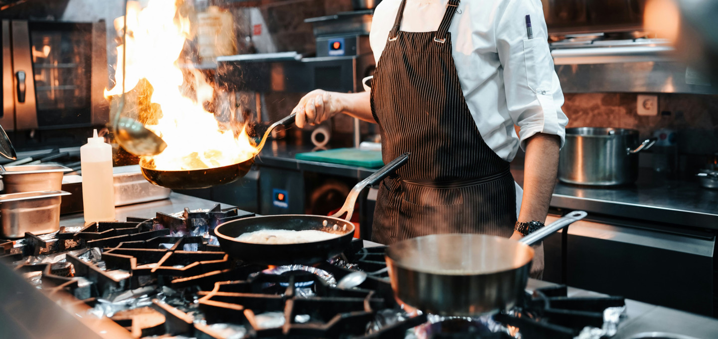 Chef cooking in a kitchen
